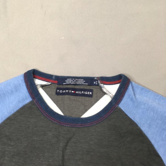 Tommy Hilfiger Mens Shirt Medium Blue Gray Long Sleeve Pullover Sweatshirt ​ - Picture 3 of 9